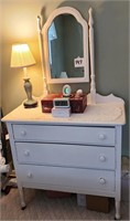 Antique Painted Dresser, Mirror