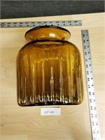 Amber Square Bubble Glass Vase, Handcrafted