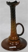TALL WANNAPEE POTTERY, HANDLED CANDLE STICK,
