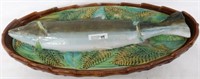 EXCEPTIONAL MAJOLICA COVERED FISH DISH, BASKET
