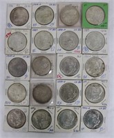 COLLECTION OF 20 MORGAN SILVER DOLLARS ALL IN
