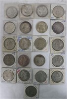 COLLECTION OF 21 MORGAN SILVER DOLLARS, XF -