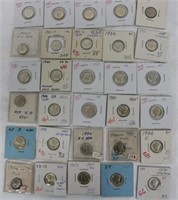 COLLECTION OF 30 UNCIRCULATED MERCURY DIMES,