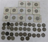 COLLECTION OF 48 STANDING LIBERTY QUARTERS, ALL
