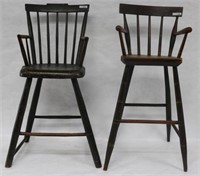 TWO EARLY 19TH C. YOUTH CHAIRS, WINDSOR STYLE,