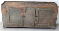EARLY 19TH C. 2 DOOR DRY SINK, BOOT JACK ENDS,