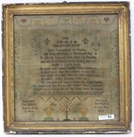 EARLY 19TH C. SAMPLER, ANN COOK HER WORK IN HER