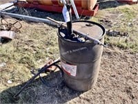 Plastic oil barrel with 2-mechanical pumps
