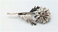 Rare Vintage Sterling Sarah Cov Flower Brooch 2"