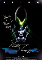 Autograph Alien Poster Ridley Scott