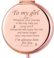 Rose Gold Compact Mirror  2-Sided  1x/2x Magnify.