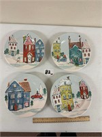 8 Pier One Holiday Plates 4 Designs 2 Each  9" Dia