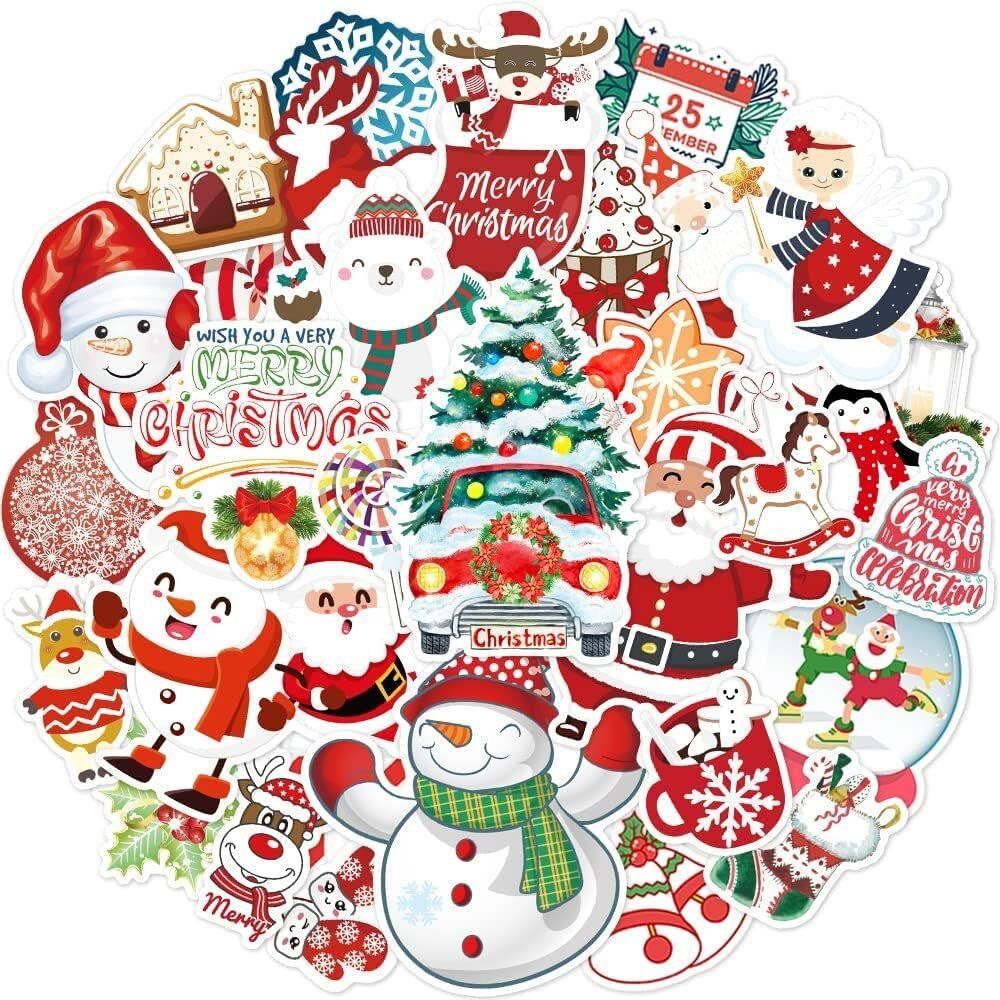 Glow in The Dark Christmas Vinyl Stickers 30Pcs