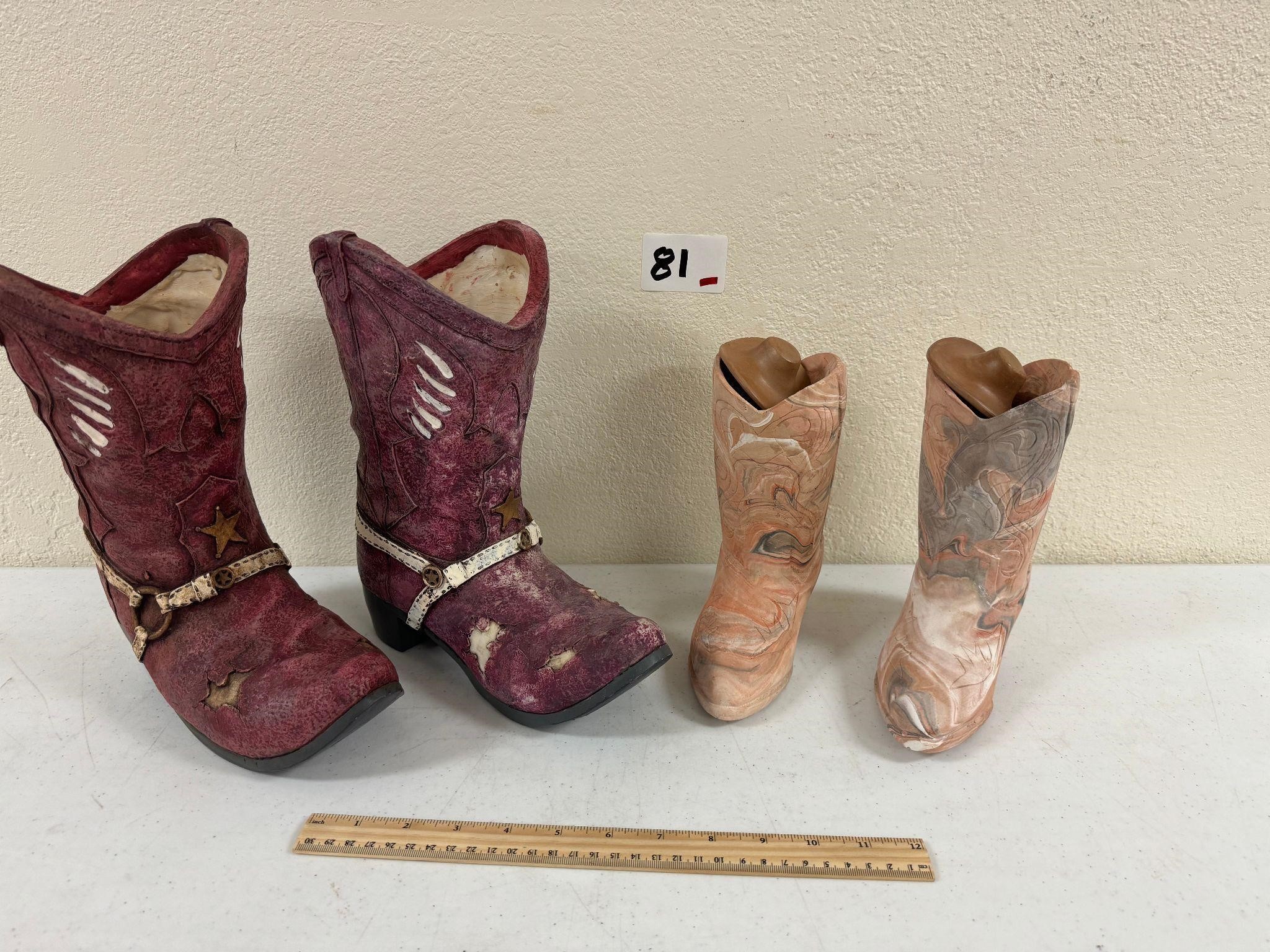 2 Pairs of Boots Resin & Stone Mix