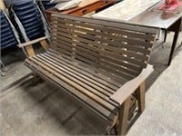 WOOD BENCH GLIDER-65 INCHES LONG