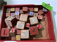 Kids antique wooden blocks