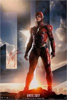Erza Miller Autograph Justice League Poster