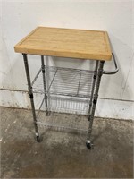 Rolling Metal Shelf w/ Cutting Board