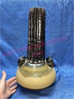 Lrg Vtg pottery vase - 17in tall