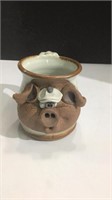 Hand Made Pottery Pig Mug U15A