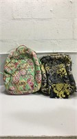 2 Vera Bradley Backpacks w Matching Wallets M14F