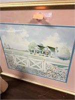 Large Signed Country Home Framed Print