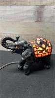 Stained Glass Elephant Lamp NOTE ONE TUSK BROKE OF