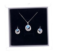Sterling Silver 2 Piece Aquamarine Jewelry Set