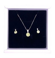 Sterling Silver 2 Piece Yellow Sapphire Set