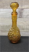 Vintage Amber Glass Decanter 12.5" Tall
