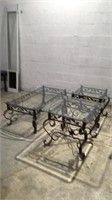 Iron Glass Top Coffee Table w 2 End Tables. Z...