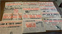 (12) WWII Newspapers