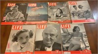 (7) Vintage 1940s LIFE Magazines