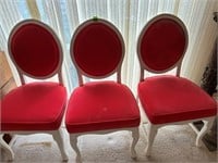3 White/Red Chairs