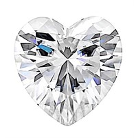 3.0ct Unmounted Heart Moissanite Diamond