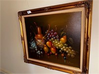 SIGNED FRUIT OIL PAINTING IN BEAUTIFUL FRAME