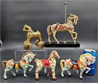 5 Carousel Horses - Brass, LE