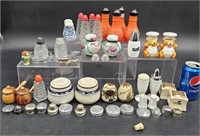 Salt & Pepper Shaker Collection w Extra Caps
