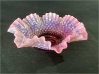 Fenton Cranberry Hobnail  Center Bowl