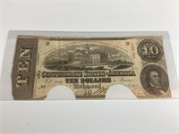 1863 $10 Confederate States Canceled Note