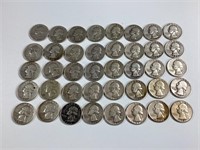 40 Washington Silver Quarters,1950’s