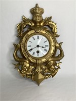 Antique Cast Iron Clock with Motto