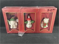 Lenox Santa,Snowman & Polar Bear Ornaments,Box