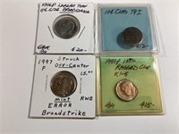 4 Roosevelt Dime Error Coins