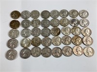 40 Washington Silver Quarters,1960’s
