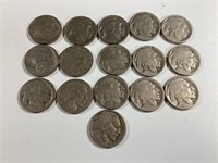 16 Buffalo Nickels,Most No Dates