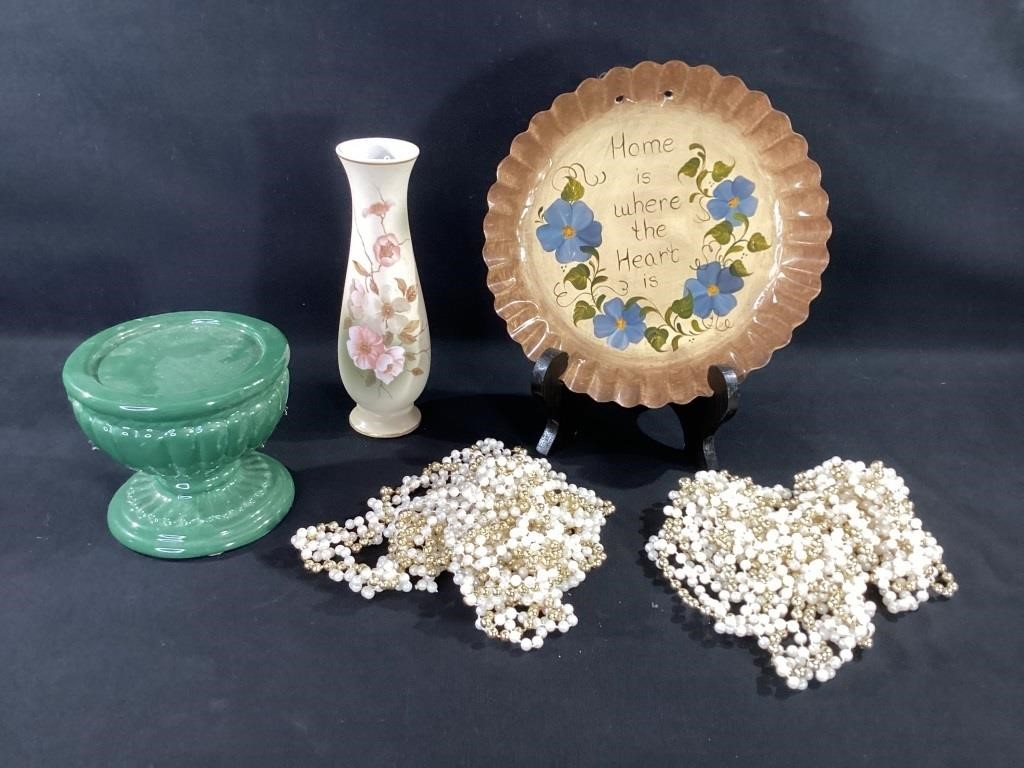 Tin Plate,Vase & Decorative Beads