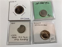 4 Roosevelt Dime Error Coins
