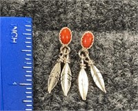 Redstone Feather Earrings