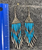 Sterling Silver Turquoise Dangling Earrings